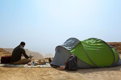 Overnight Camping Edge of the World Riyadh